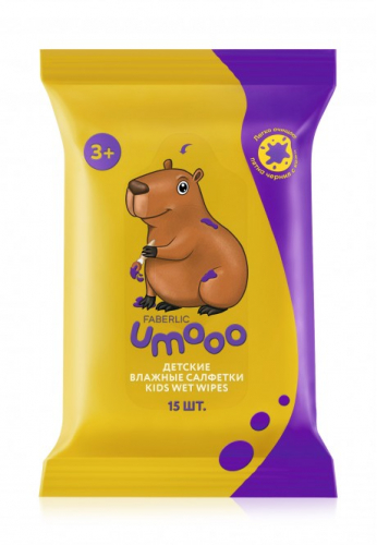 Детские очищающие влажные салфетки Umooo 3+