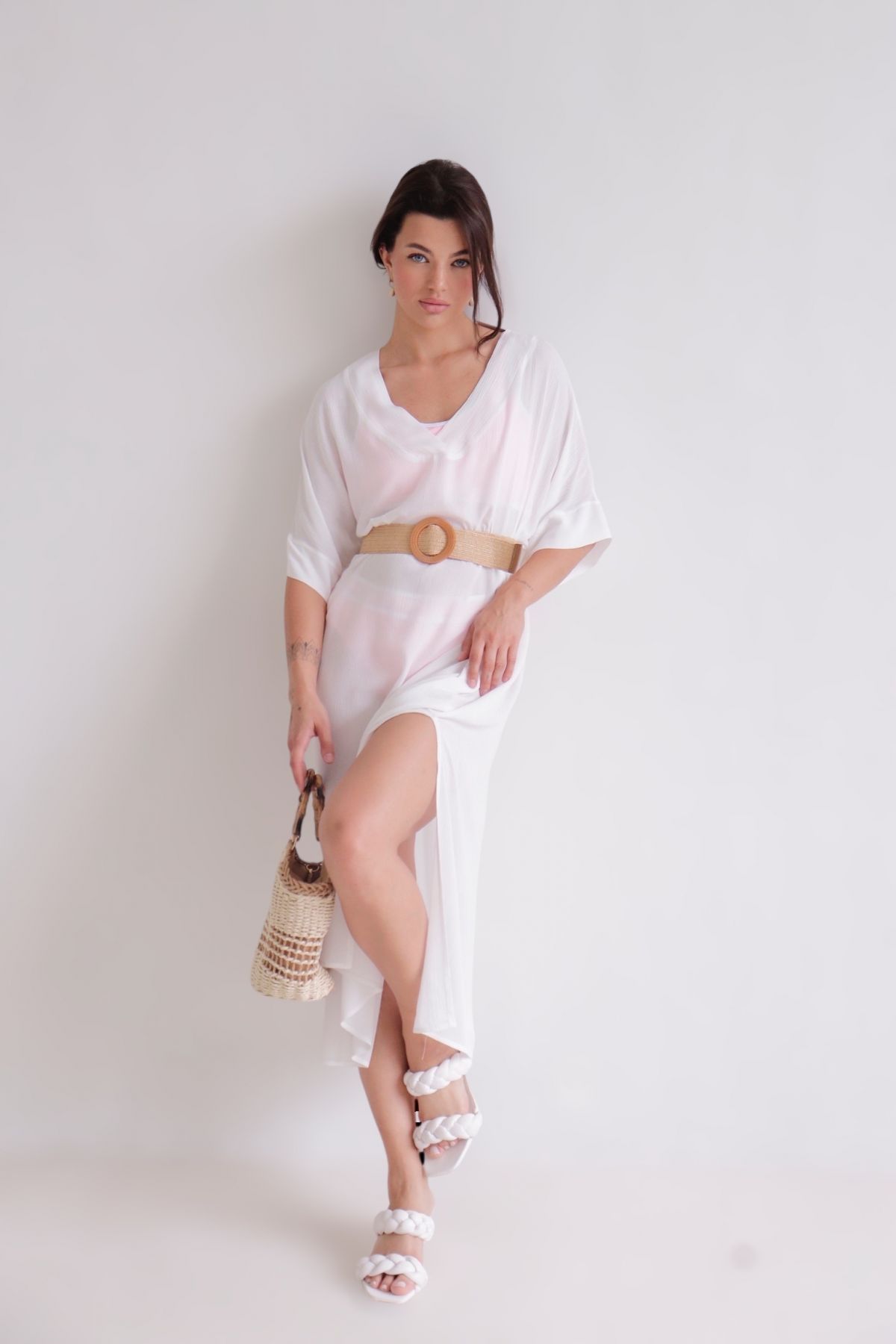 12546 Платье пляжное белое