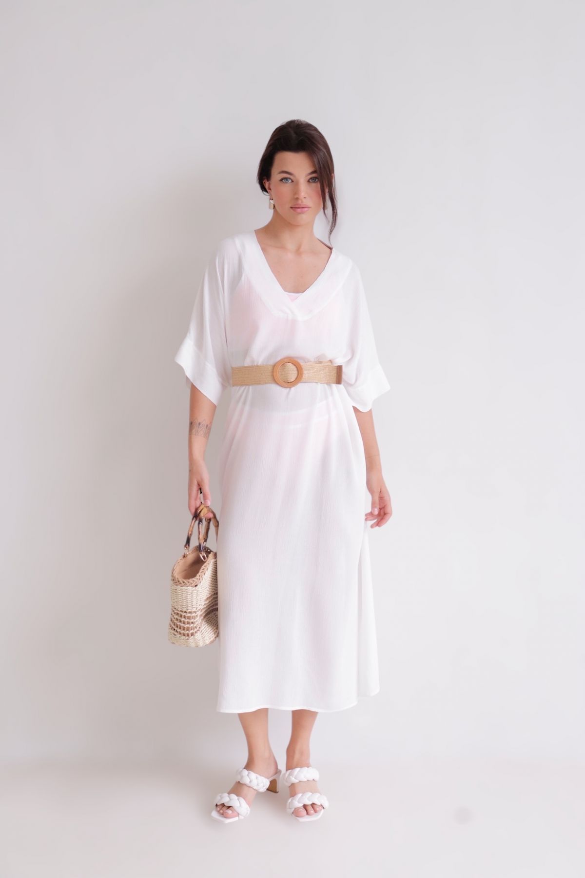 12546 Платье пляжное белое