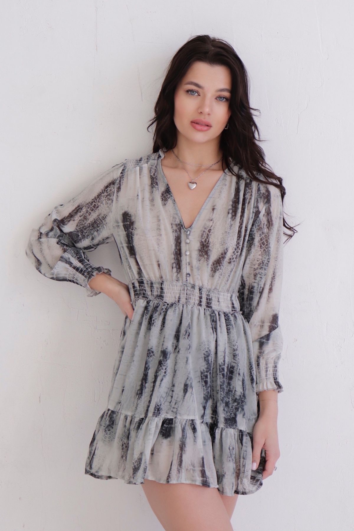 11995 Платье-мини серое (остаток: 42)