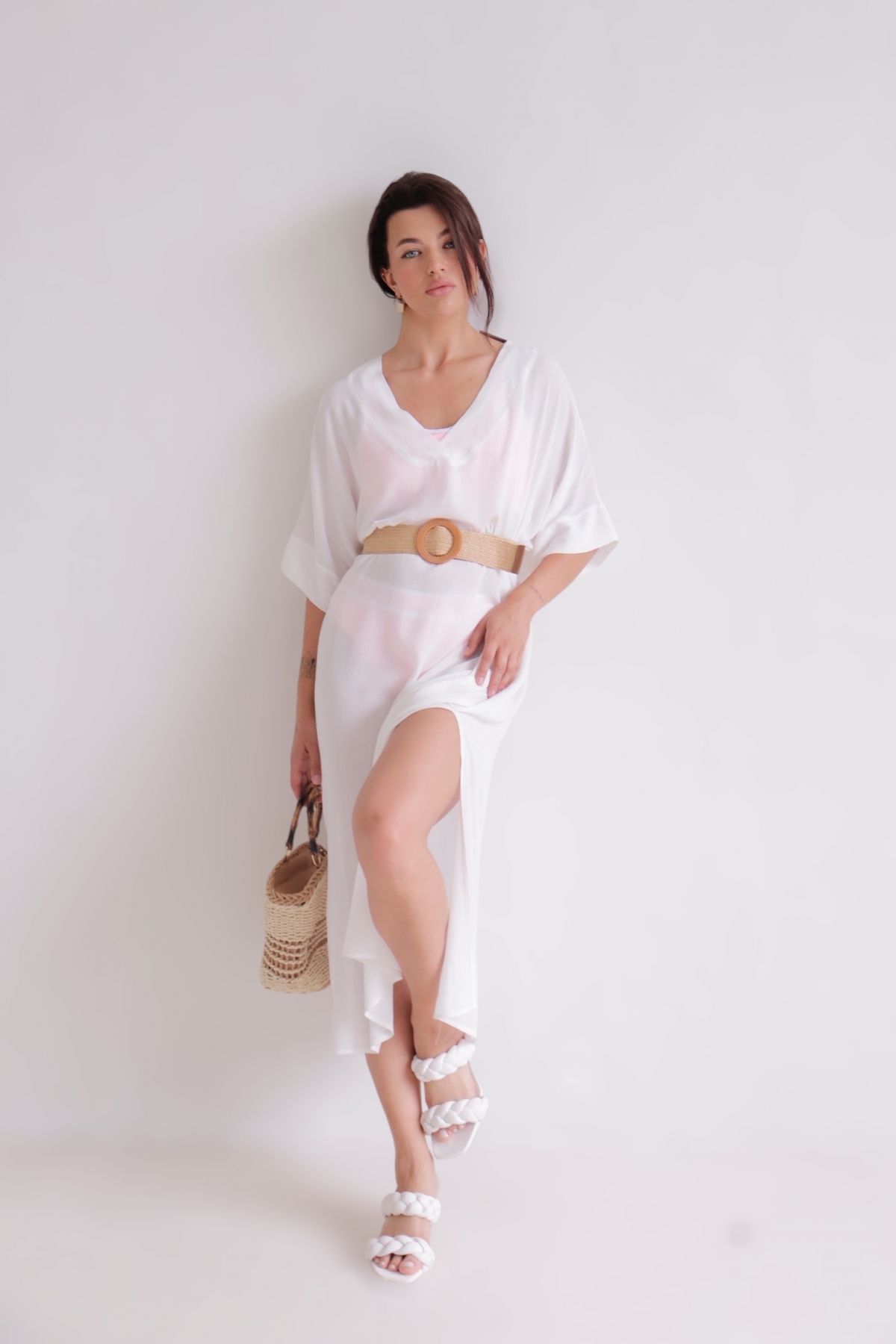 12546 Платье пляжное белое