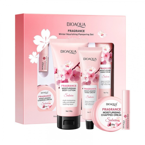 (ЗАМЯТА КОРОБОЧКА) Набор 4 средства с экстрактом сакуры Bioaqua
