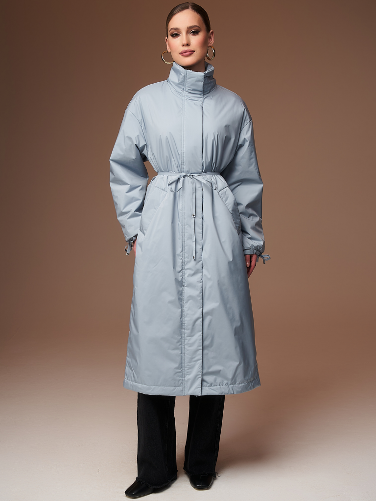 5257 р.  7010 р.  Плащ утепленный серо-голубой