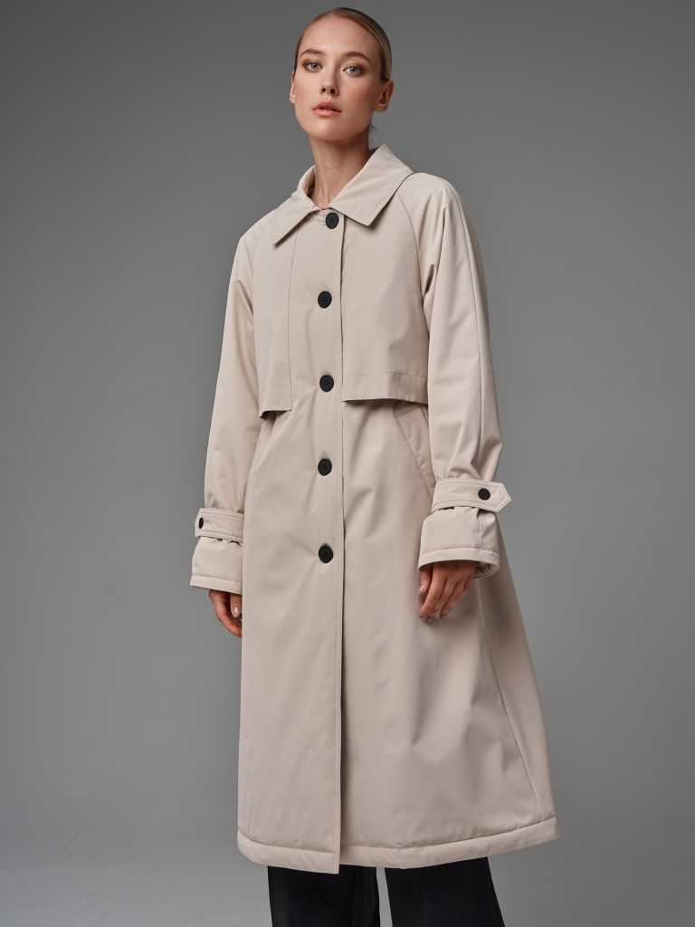 6585 р.  8781 р.  Плащ утепленный светло-бежевый