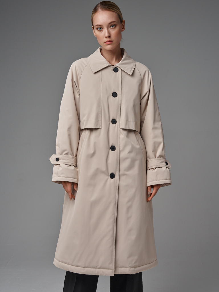 6585 р.  8781 р.  Плащ утепленный светло-бежевый