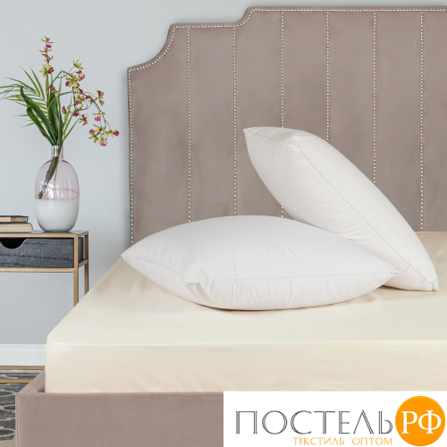 Dome ЛОРЕНО беж Простыня на резинке 140х200+25 (см), 1пр., хл/сат