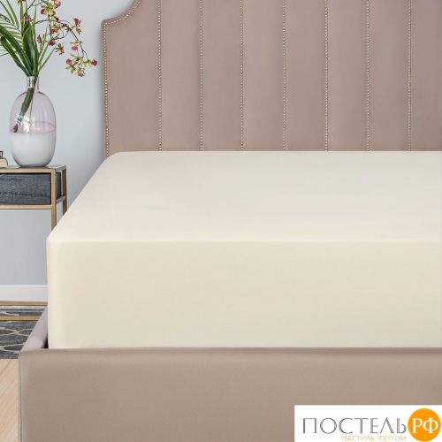 DOME ФАРОСТА беж Простыня 180х220 (см), 1пр., хл/сат