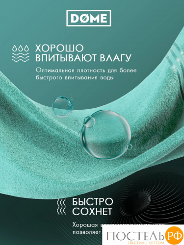 DOME ГАРМОНИКА мятн Полотенце 50x80, 1 пр, 100% хл, 440 г/м2