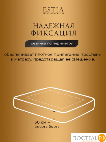 Estia ОССЕЙН Простыня на резинке 180х200х30, 1 пр., хл.