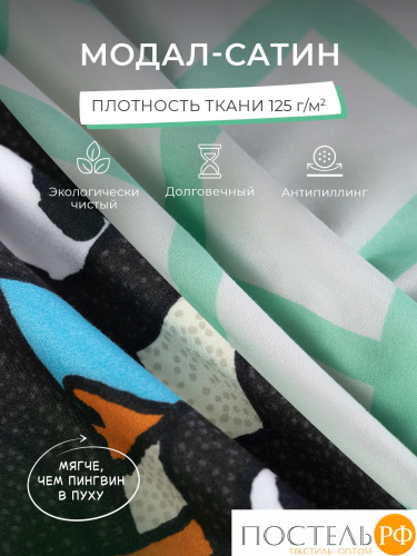 DOME ПИНГВИН & КРО КПБ 200х215-1/230х250-1/70х70-2, 4 пр., модал/поливискоза