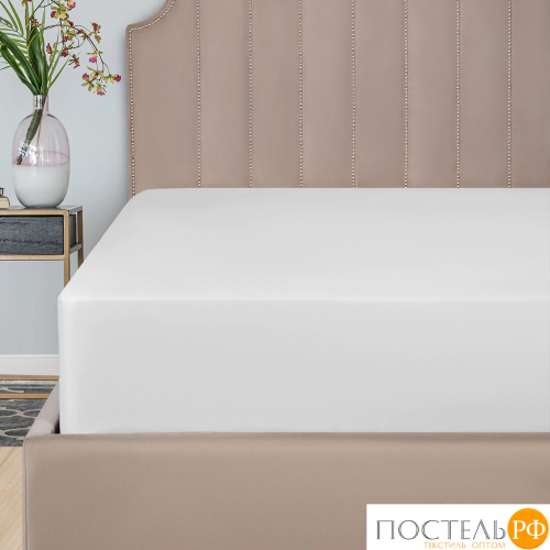 DOME ФАРОСТА бел Простыня 180х220 (см), 1пр., хл/сат