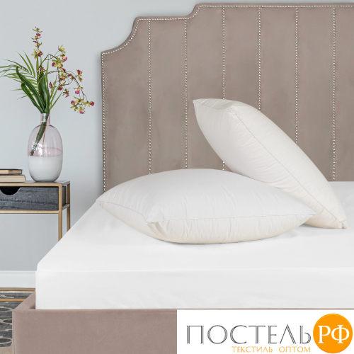 Dome ЛОРЕНО бел Простыня на резинке 160х200+25 (см), 1пр., хл/сат