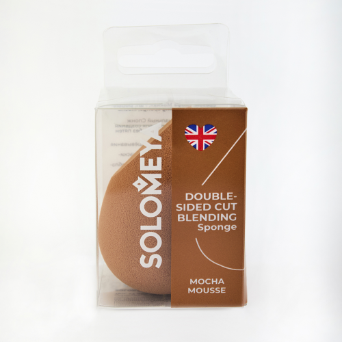 [SOLOMEYA] Спонж для макияжа с двойным срезом КОФЕ МОККА Double-Sided Cut Blending Sponge Mocha Mousse, 1 шт
