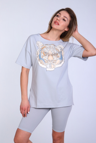 Костюм женский с велосипедками и футболкой тк-246а.гол