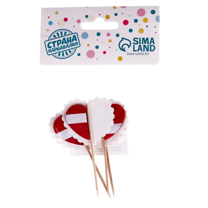 Шпажки «Сердце», в наборе 6 штук