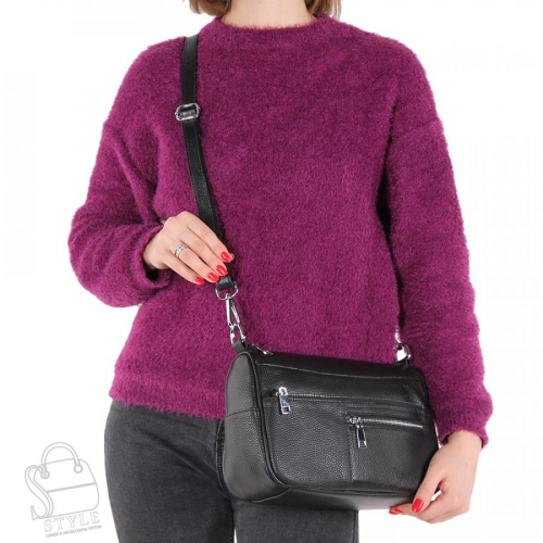 Сумка женская кожаная 6006VG black Vitelli Grassi в Новосибирске
