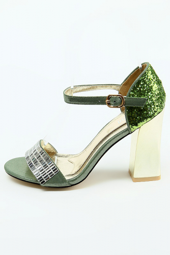 S833GR Green Босоножки женские на каблуке