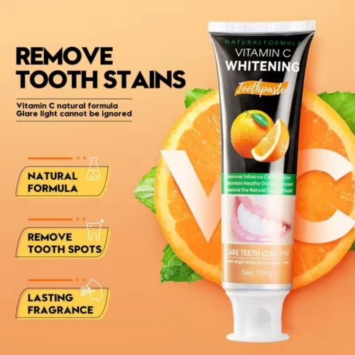 Зубная паста WHITENING Vitamin C Отбеливающая, от пятен ВИТАМИН С  100г  (SD-10651)