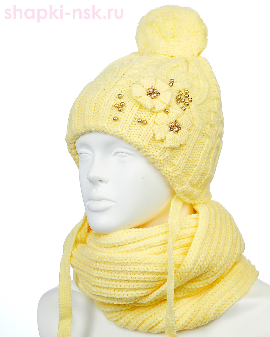 02-19-S Комплект для девочки (шапка+снуд) (52-54)