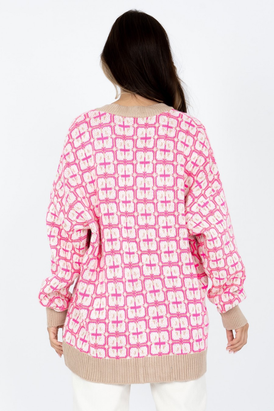 Кардиган 22-7044 розовый one size, Аксессуары: