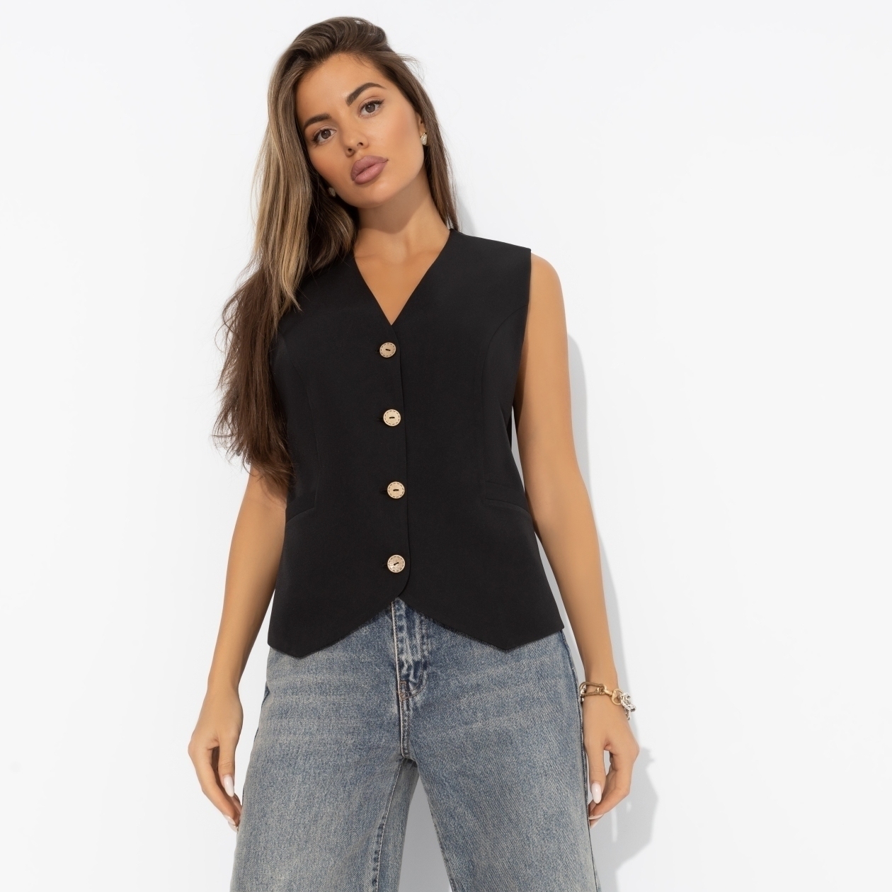 Жилет из костюмной ткани, Залог успеха (black)