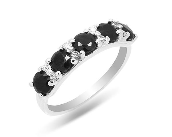 Кольцо из серебра сапфир, Иней2