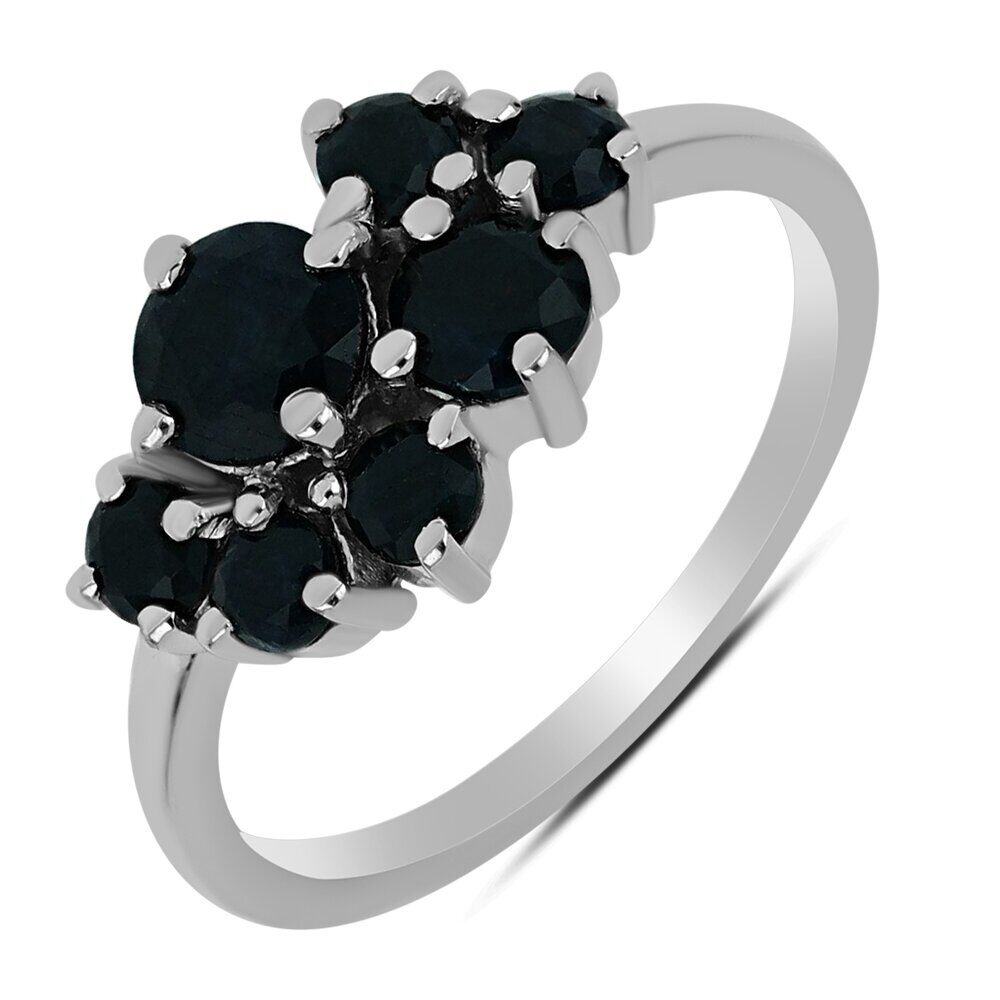 Кольцо из серебра сапфир корунд, Биргит