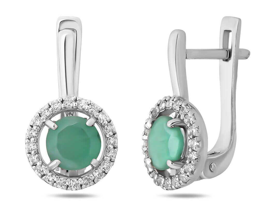 Серьги, изумруд берилл, Ю-СГ200М55