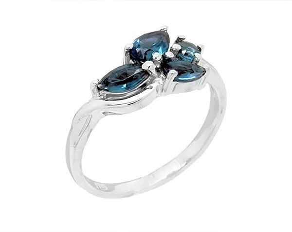 Кольцо из серебра лондон топаз кварц, Валери