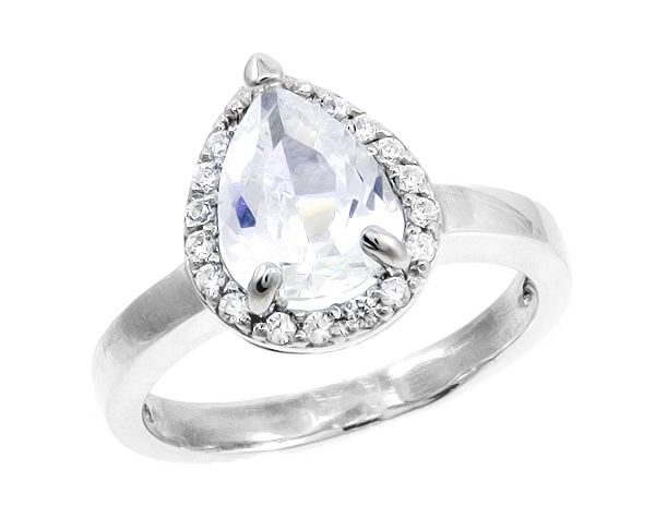 Кольцо из серебра куб.циркон., км018