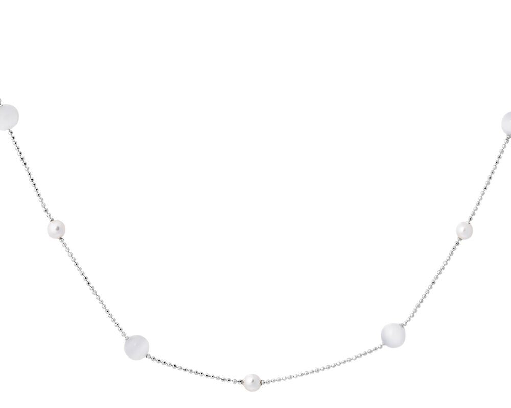 Колье, жемчуг swarovski , кошачий глаз, Z-2421