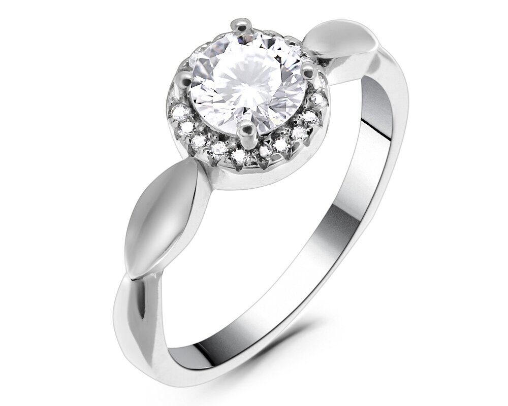 Кольцо из серебра куб.циркон., ТЦ-42