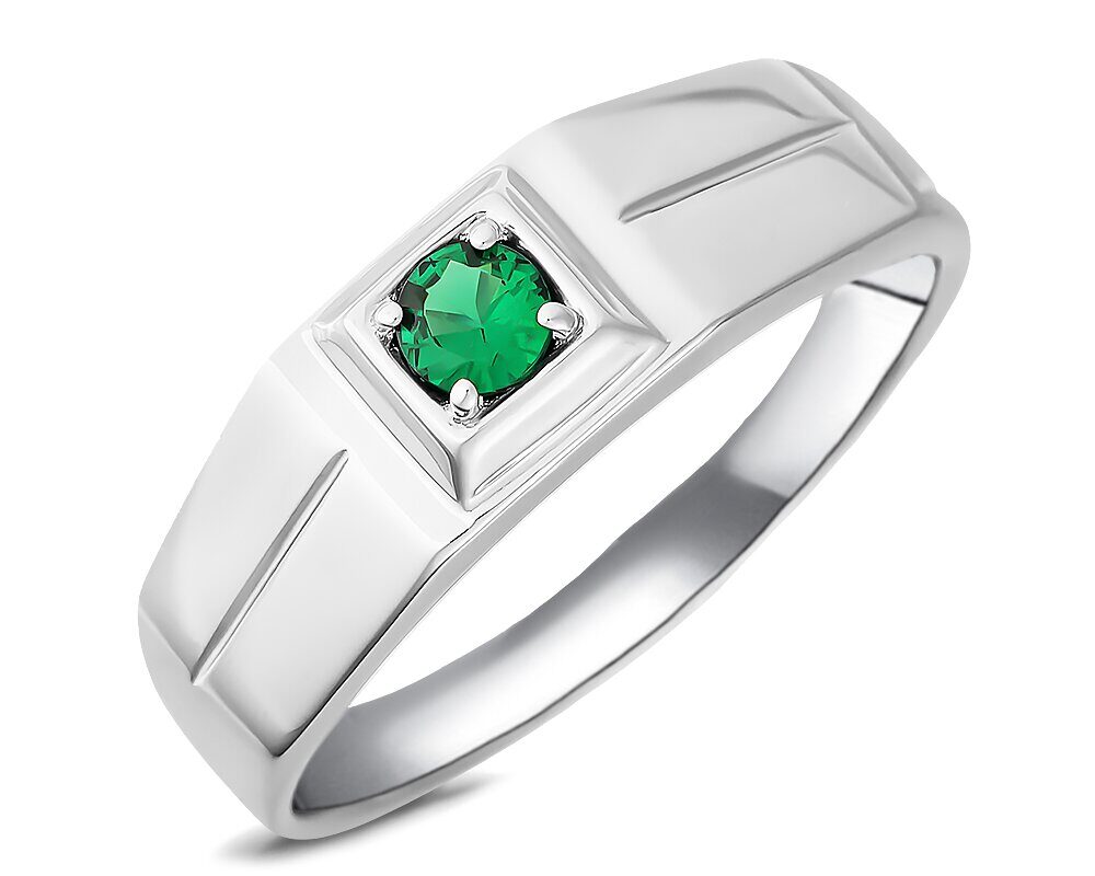 Кольцо, синт.изумруд, NS-24483