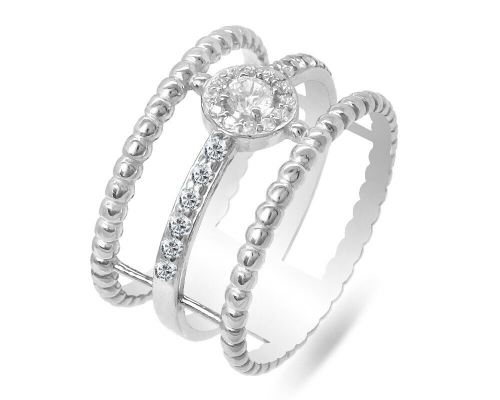 Кольцо из серебра куб.циркон., ЗК0101700