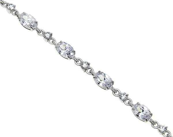 Браслет из серебра куб.циркон., Брс083