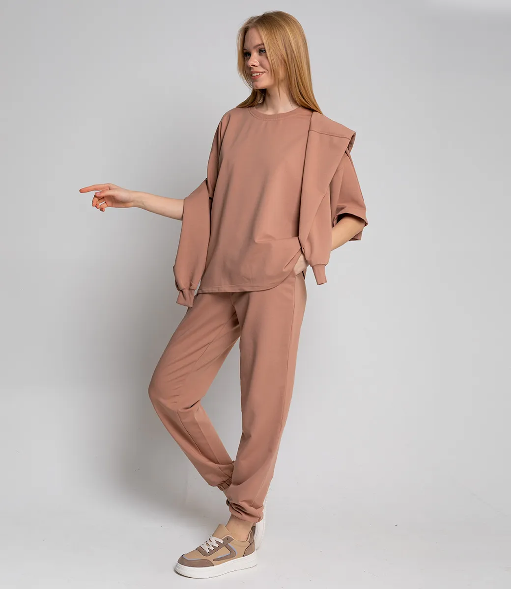 ст. цена1870руб.! Костюм #ОБШ1544-1, бежевый