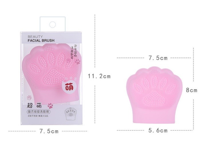 Очищающая силиконовая щетка для лица Кошачья Лапа, надевается на пальцы (Цвет случайный)