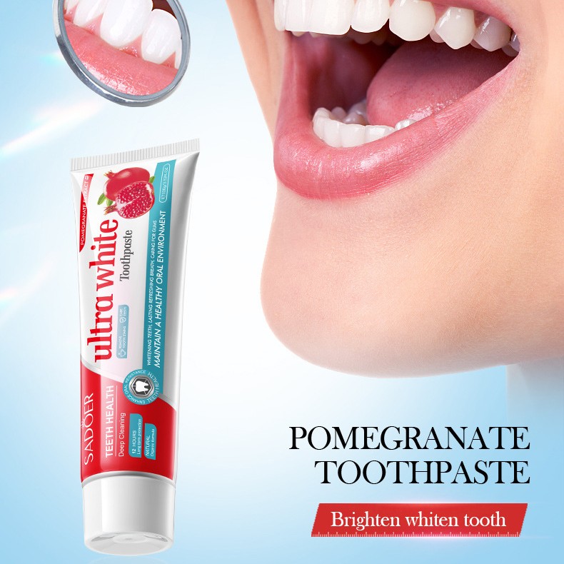 Зубная паста отбеливающая с ГРАНАТОМ Sadoer, 100 гр.