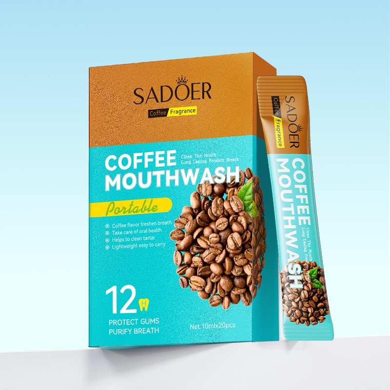 Ополаскиватели для полости рта со вкусом КОФЕ Sadoer, Набор 20 шт. по 10 мл.