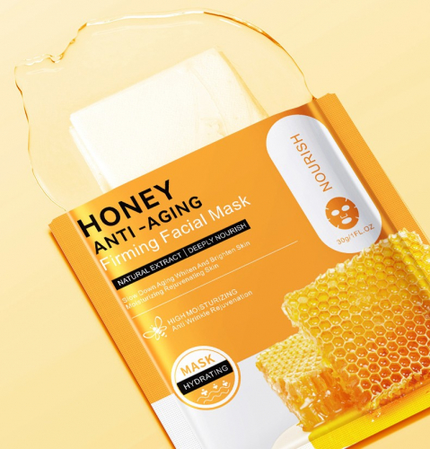 Увлажняющая тканевая маска для лица с мёдом BIOAQUA Honey Anti-Aging Facial Mask