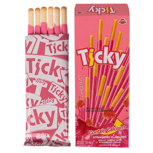 Палочки бисквитные покрытые кремом Ticky 18 гр. Таиланд