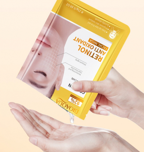 Тканевая маска с РЕТИНОЛОМ обновляющая Bioaqua Retinol Antioxidant
