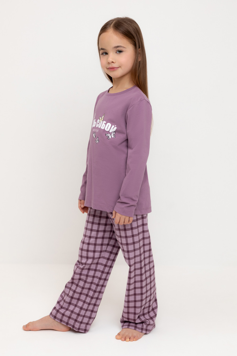 Crockid Пижама К 1623 спелый виноград, клетка Crockid