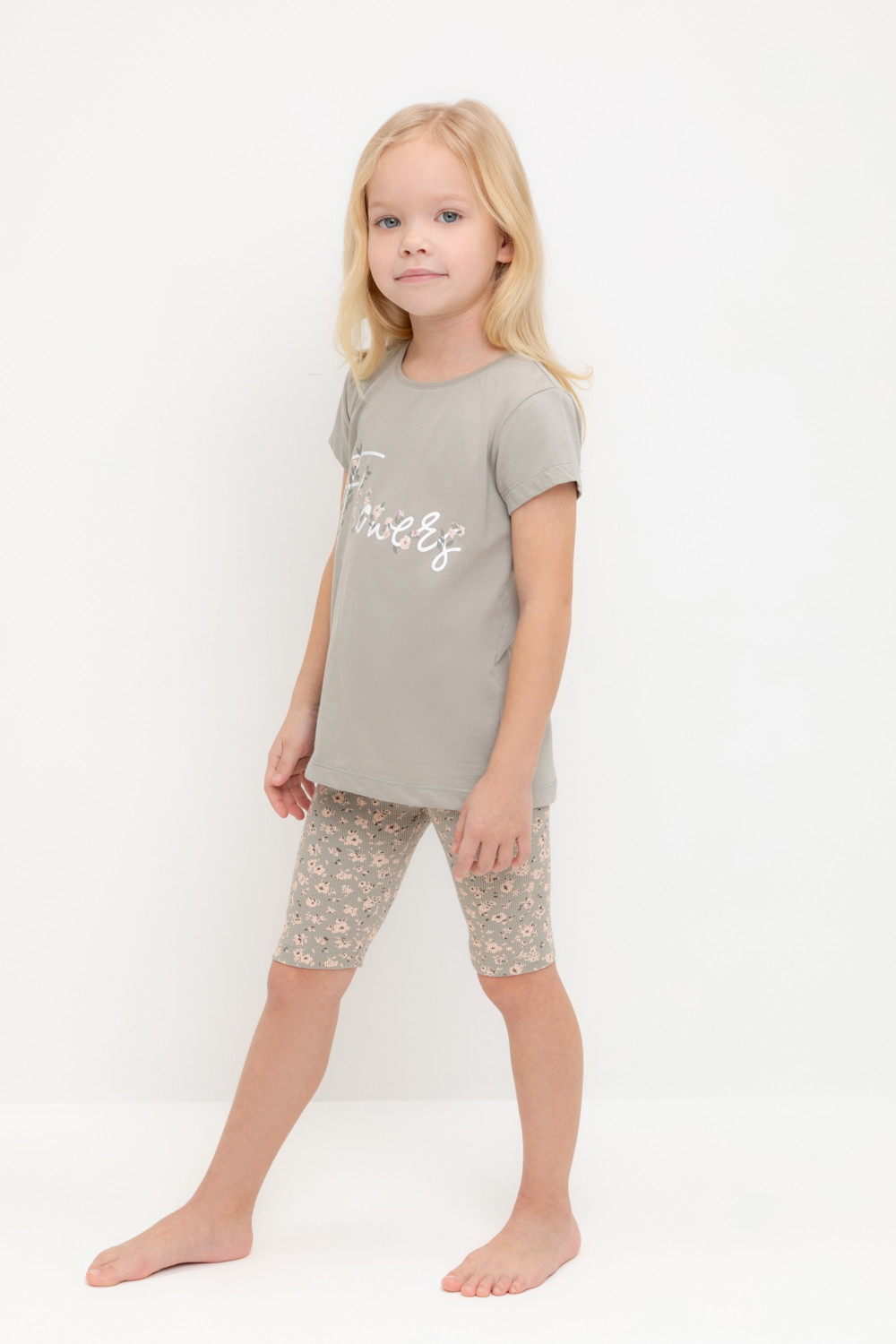 Crockid Пижама К 1647 пыльно-оливковый, полевые цветы Crockid