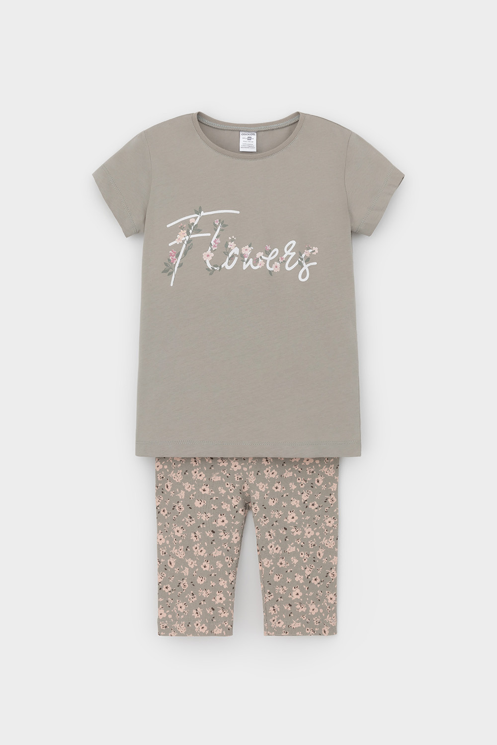 Crockid Пижама К 1647 пыльно-оливковый, полевые цветы Crockid