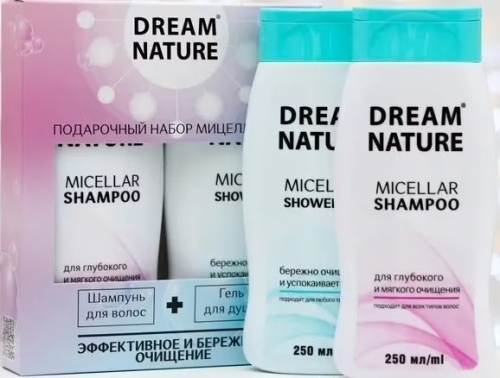 Ж Dream Nature Набор Мицеллярный (Гель/душ 250мл+Шампунь 250мл).10