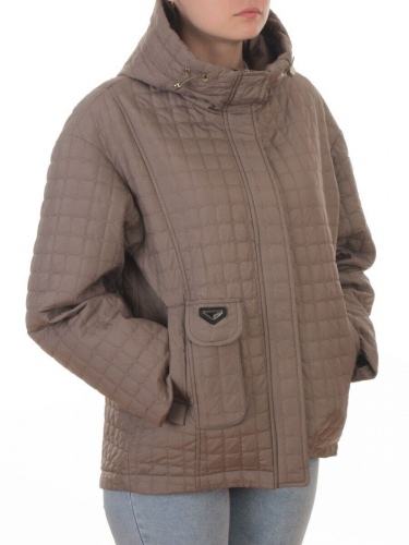 9617 DK. BEIGE Куртка стеганная демисезонная женская (100 гр. холлофайбер)