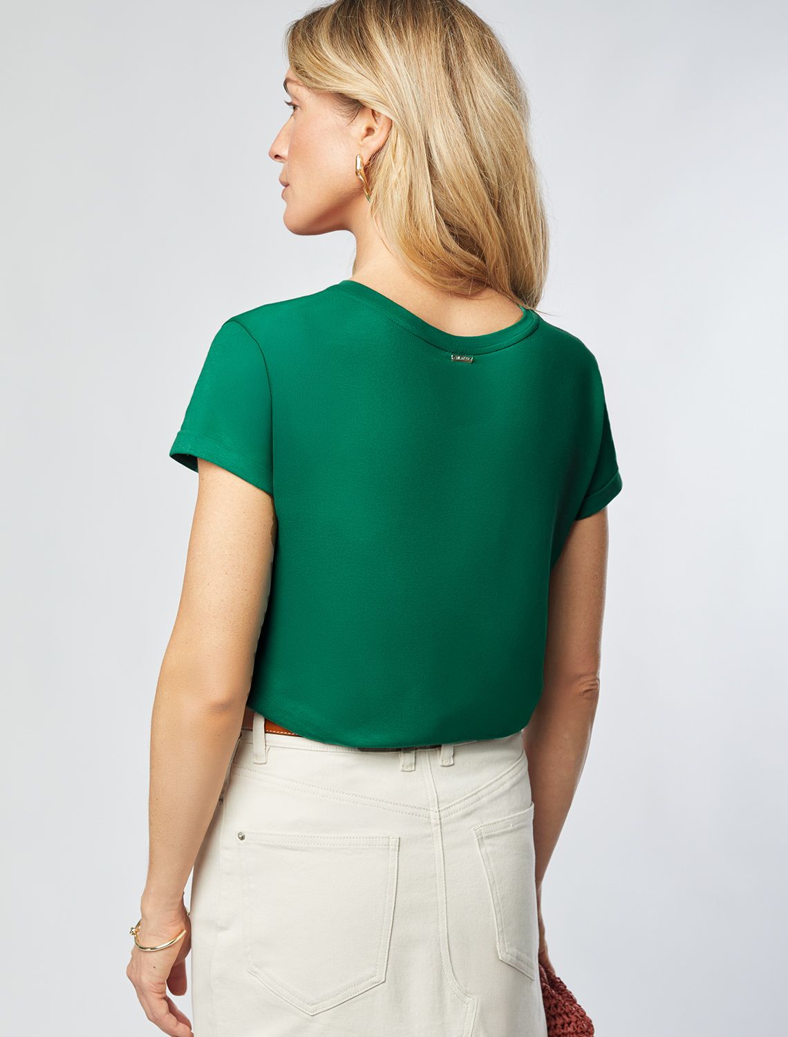 Ст.цена 1290р Футболка из премиального хлопка с авторским принтом D49.097 зеленый_пальмы