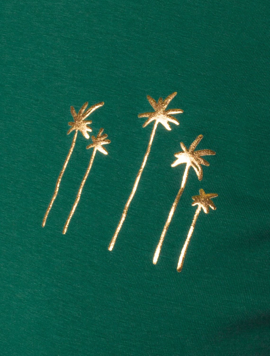 Ст.цена 1290р Футболка из премиального хлопка с авторским принтом D49.097 зеленый_пальмы