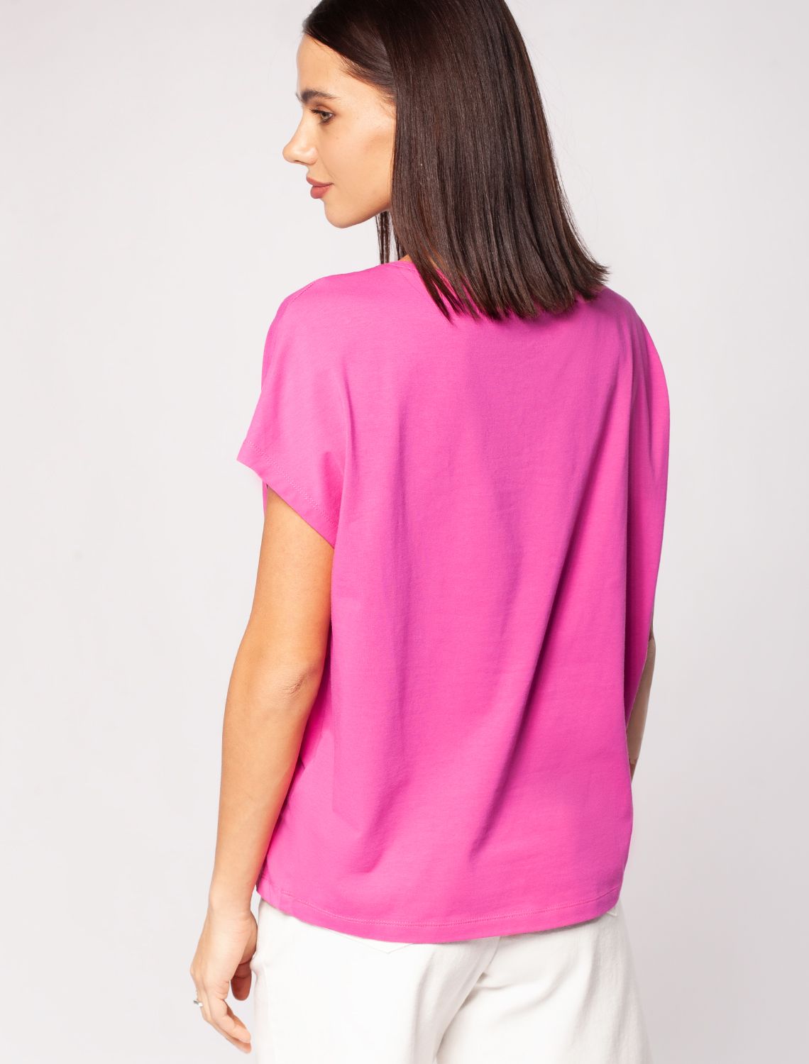 Ст.цена 1290р Футболка из премиального хлопка с эластаном D49.894 фуксия_wind